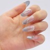 NGMATY Press On Nails handmade Medium Almond Manicure 3D Diamonds