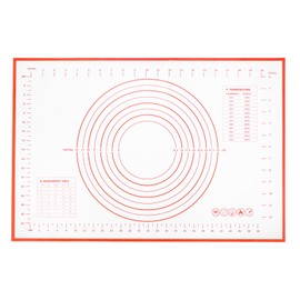 uxcell Silicone Baking Mat, 16 x 24 Inch Non Stick Pastry Mat Sheet, Counter Mat Reusable Oven Baking Mat for Pastry Rolling Dough with Measurements, Red
