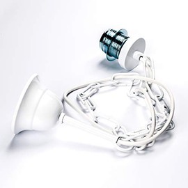 Chain suspension with socket E27 screw ring lamp suspension lamps chain (white)