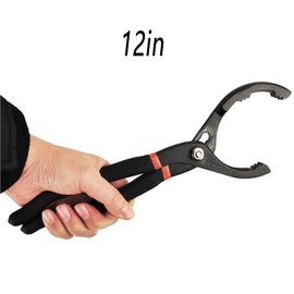 Oil Filter Pliers Oil Filter Pliers Oil Filter Wrench Wrench Glass Opener Oil Filter Pliers Adjustable with Non-Slip Handle Suitable for Oil Filters from Diameter 55 mm to Diameter 120 mm Black