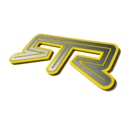 FMS Gear (1) YELLOW RTR Emblem Fits FORD MUSTANG Rear Deck Lid Badge Nameplate Trunk