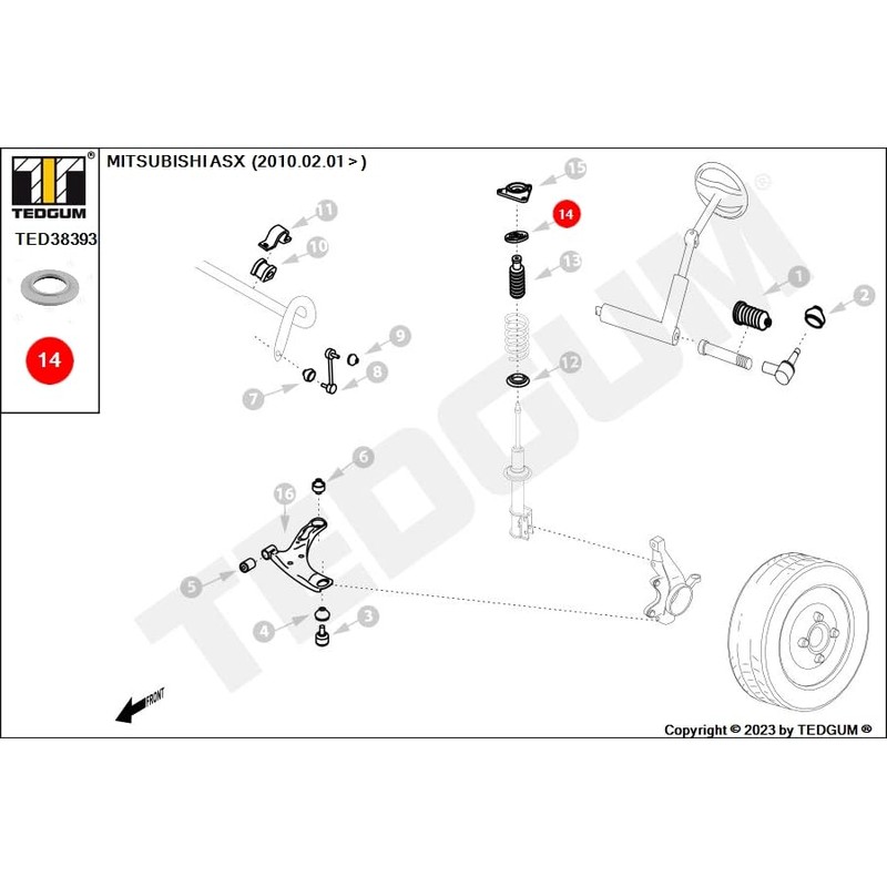 Front Strut Support Bearing, Front Axle, Upper, Both Sides
