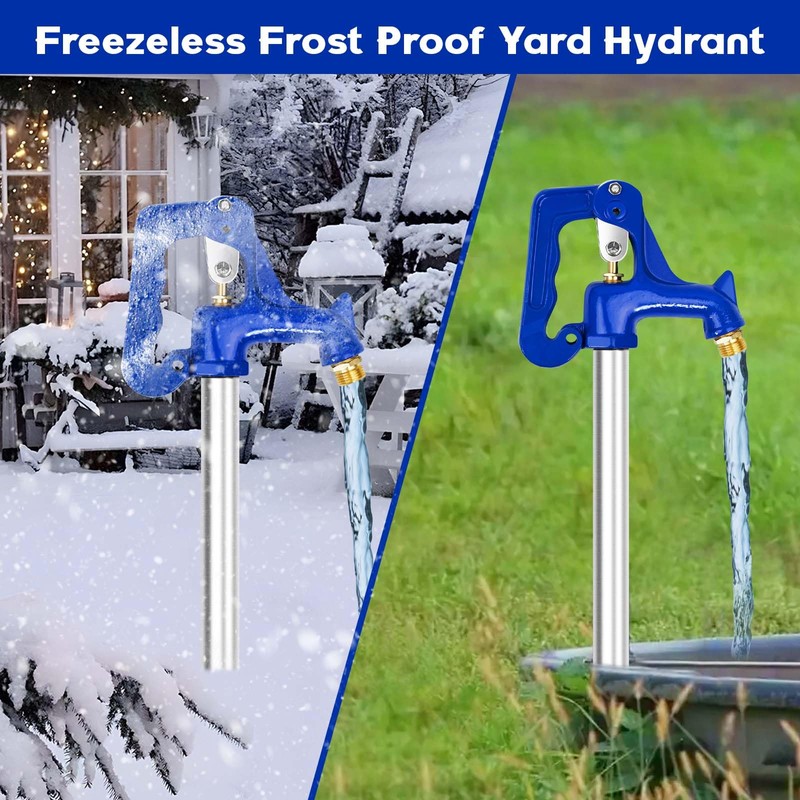 3.25FT Frost Proof Yard Hydrant,Freezeless Frost Free Outdoor Water Hydrant,3/4"