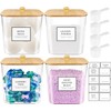 4 Pack Laundry Pods Container,Clear Laundry Room Organization Containers,Large Laundry