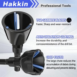 2PCS Burr Removal Tool for Metal, Hakkin Deburring External Chamfer Tool with Tungsten Carbide Blade, Bolt Deburring Tool for 1/8" to 1" (3-25mm), Bolt Thread Repair Tool Chamfer Bit with Hex Shank