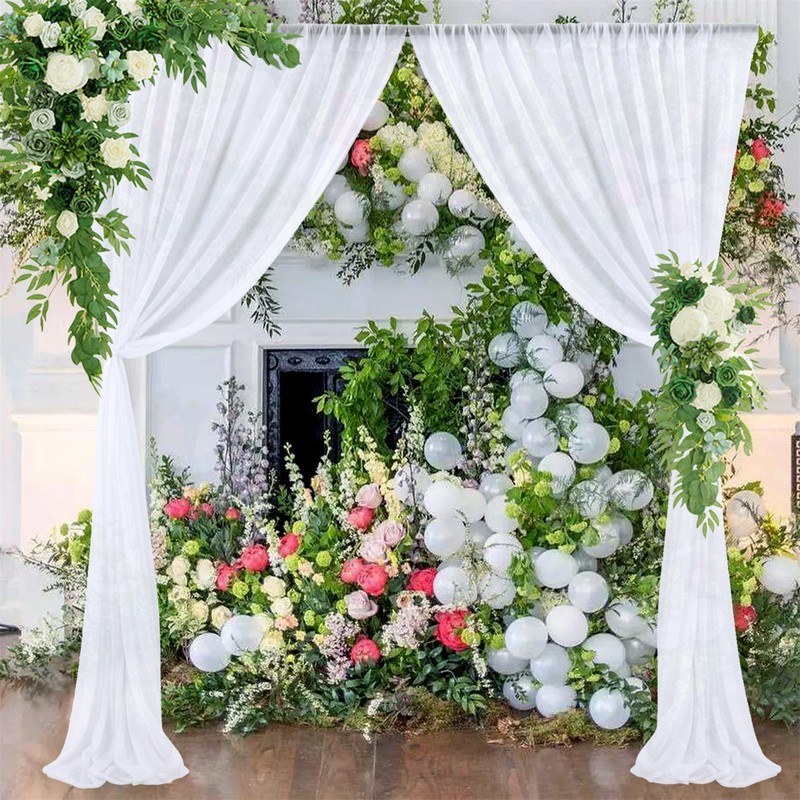 Backdrop Curtain Champagne 1.5x2.15m Yarn Durable Backdrop Drape for Wedding