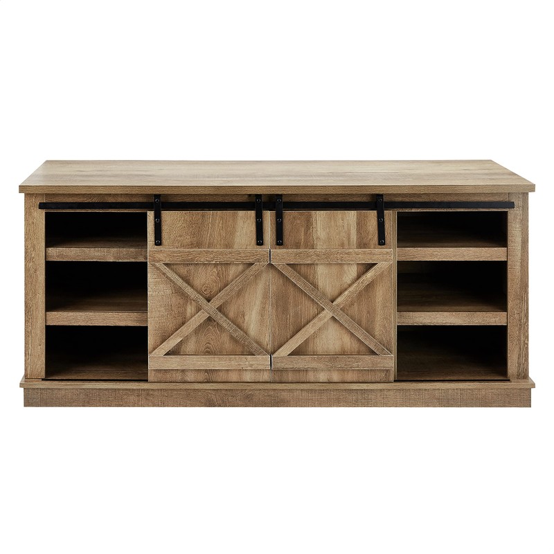 ROCKPOINT 60inch Entertainment TV Stand Media Console Industrial Cabinet, Dark