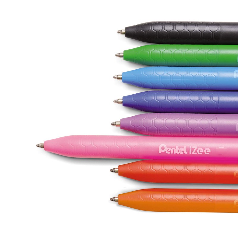 Pentel BX467 Izee Pressure Ball 0.7mm Pack of 8 Colours