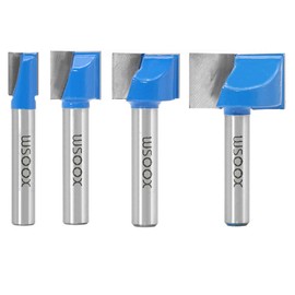 WSOOX 8 mm Shank Lower Cleaning Cutter Set 5 Pieces Milling Cutter Shank Cutter Woodworking Tool 10 / 16 / 22 / 25 / 32 mm., blue, WS-WY203A