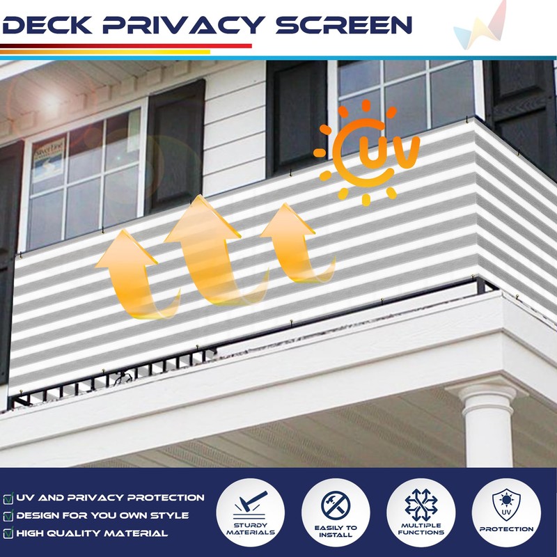 Windscreen4less 3'x29' Deck Balcony Privacy Screen Fence Apartment Balcony Mesh