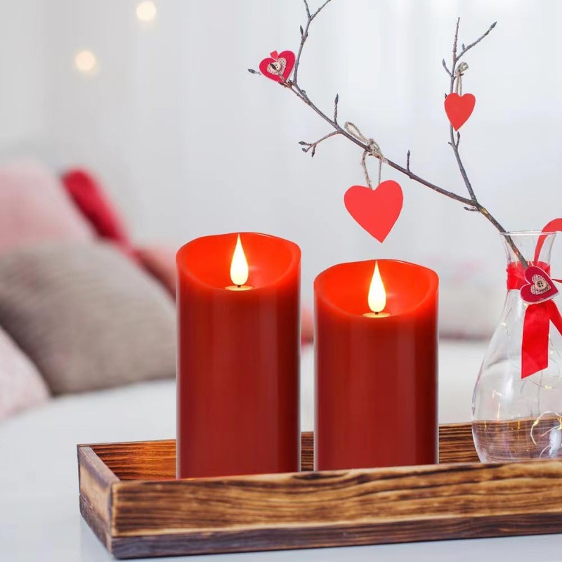 Nancia Flameless Battery Operated Flicking Candles:Remote Control Realistic Wax Pillar