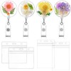 Jupwalz 4 Pcs Flower Badge Reel with Clear Badge Holder,