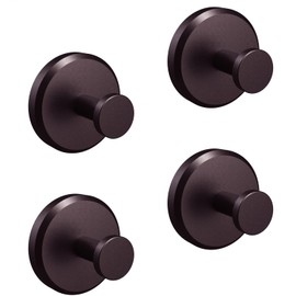 HOME SO Suction Cup Hooks for Shower, Bathroom, Kitchen, Glass Door, Mirror, Tile – Loofah, Towel, Coat, Bath Robe Hook Holder for Hanging up to 15 lbs – Waterproof & Rustproof, Dark Bronze (4-Pack)