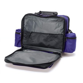 Hopkins Medical Products Mark V Shoulder Bag, HIPAA Compliant Lockable Zippers for Security, Adjustable Straps and Reinforced Bottom, Fold-Down Compartment for Easy Access, 13x11.25x7.5 inch, Purple