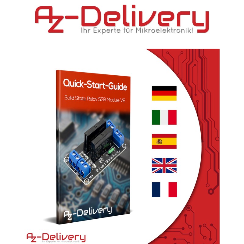 AZDelivery 3 x 2 Channel Relay Module 5V DC Solid