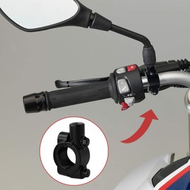 Evermotor 2 Stücke 22mm(7/8 ") Universal Lenker Rückspiegelhalterung 8mm Motorrad Lenkerhalterung Spiegel Adapter Halterung Halter (Schwarz)