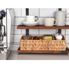 StorageWorks Small Wicker Basket for Organizing with 4-Section, Natural Water