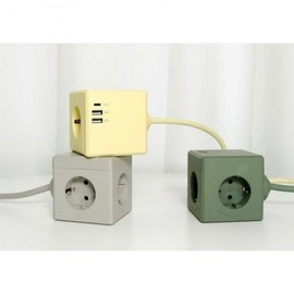 Cube Power Strip with Cord 1.8m 02 Deep Green