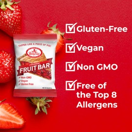 Betty Lou's Fruit Bars | Strawberry Pack of 12 | Gluten Free, Vegan, Non GMO | Deliciously Healthy Snacks Made with All Natural Fruit & Fruit Juice | Individually Wrapped, 2 oz. Each, 12 Bars