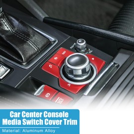 X AUTOHAUX 7 Set Centre Console Switch Panel for Mazda CX-5 17-20 Red