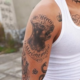 Dobermann - No Mercy For My Enemies/Cholo Tattoos/Chicano Tattoo/Gangster Tattoo