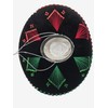 Mexican Mariachi Sombrero Hat, Traditional Charro Style, Black with Red