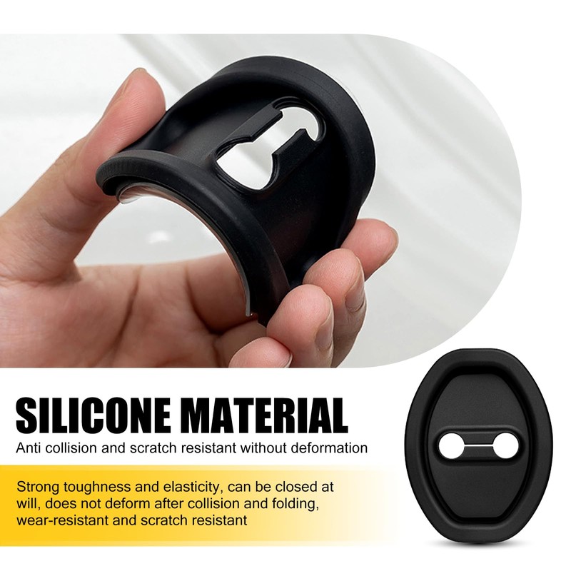 Door Lock Strike Protector, Silicone Silent Shock Absorption Lock Accessories,