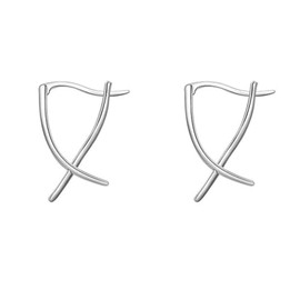 925 Sterling Silver X Hoop Earrings, Dainty Stud Earrings, 925 Flower Stud Earrings, Jewellery Gifts for Women Girls