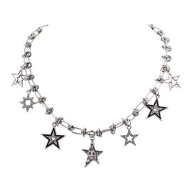 Hanary Grunge Star Pendant Choker Stainless Steel Necklace Punk Y2K Aesthetic Jewelry for Girls Women