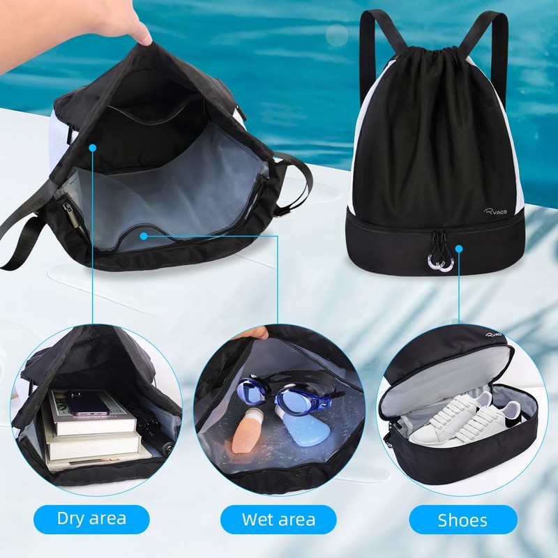 RYACO Drawstring Bags Drawstring Gym Bag Water-Resistant Sports Backpack, String