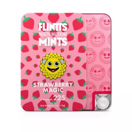 Flintts Mouth Watering Mints - Strawberry Magic - F-Strength 225 - 4 PACK