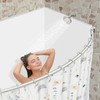 Chrsouly Adjustable 50-85 inches Curved Shower Rod, Extra Wide, Rustproof,