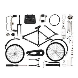 Bicycle Vintage Bicycle Model DIY Bicycle Assembly Model Toy Bicycle Retro Bicycle Decoration Vehicle Desktop Bedroom Living Room Decoration (DIY Assembly, 28 Bars, Men's, Black)
