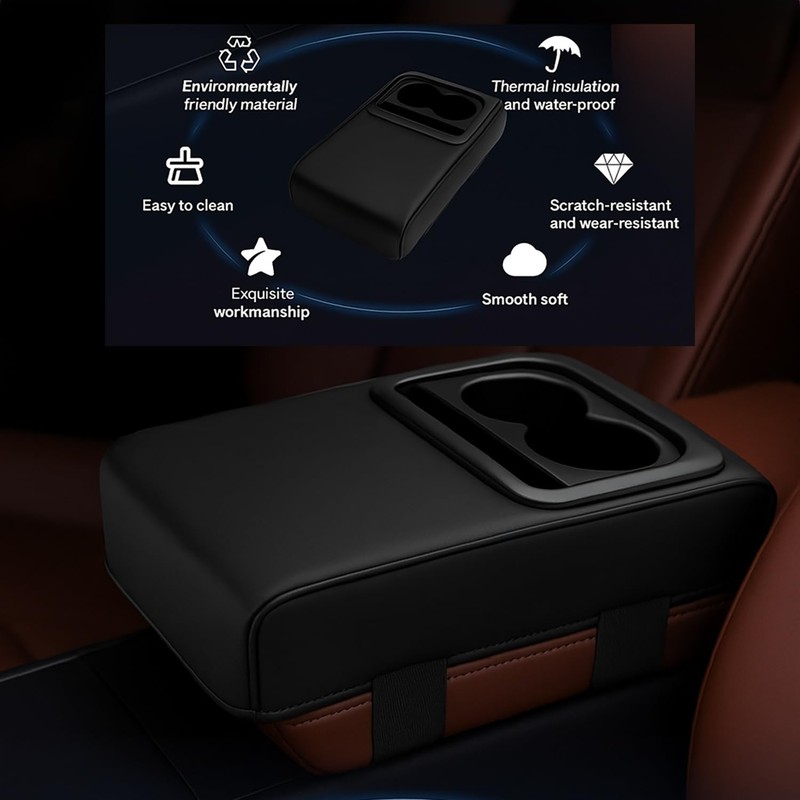 Car Center Console Cover, Car Armrest Cushion with Storage Organizer,