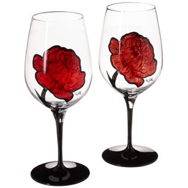 Kosta Boda Tattoo Wine Glasses Pair