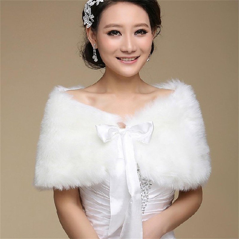 Bridal Stole Faux Fur Festive Stole Women's Elegant Evening Stole