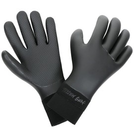 FELLOW Surf Gloves, 0.2 inches (4 mm), Surfing Skin, Waterproof, Cold Protection, Winter, Neoprene, Fleece-Lined, Thermal Wetsuit, Japanese Standard, British Black, L Size