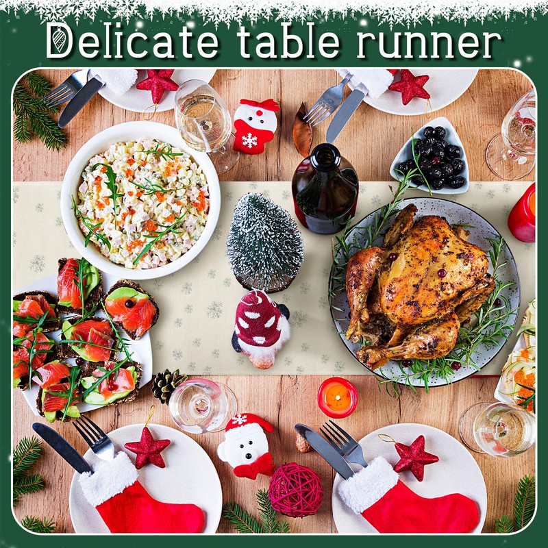 WEILAOK Christmas Table Runner, Christmas Table Runner, Christmas Decoration Table
