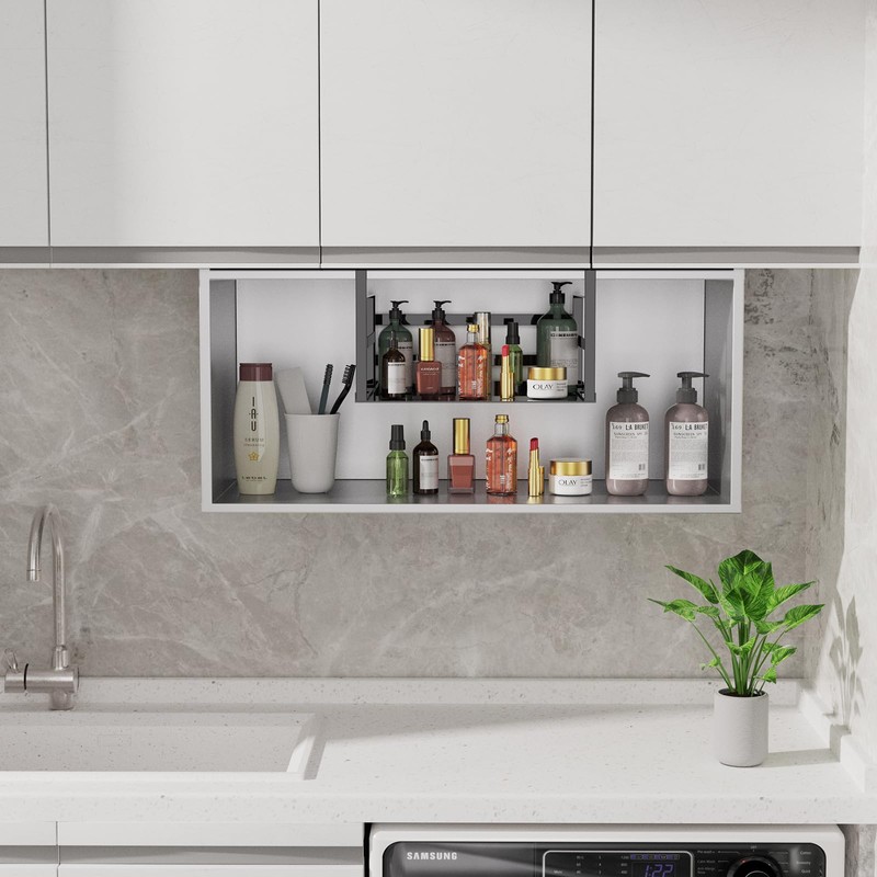 PEKGRIL 2 Pack Under Shelf Basket, Black Undershelf Storage Basket,