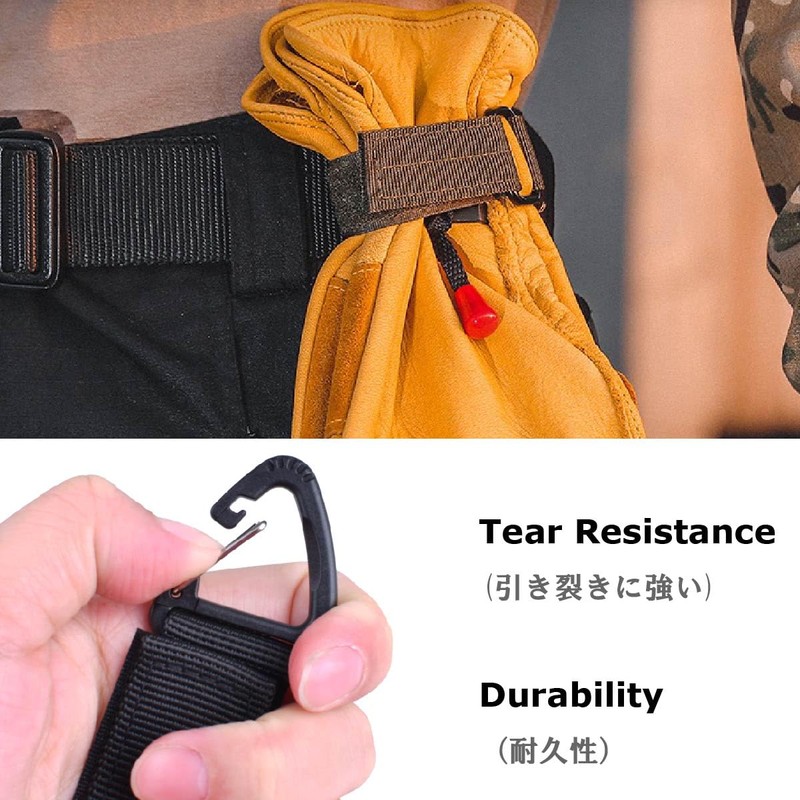 YAPJEB Molle Key Ring, Velcro, Belt, Keychain, Buckle, Carabiner, Military,