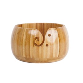 CHSEEO 6.5 Inch Wooden Yarn Bowl Wool Bowl Yarn and Thread Holder Knitting Bowls Crochet Holder for Knitting Crochet Sewing Accessories Organiser for Your Crochet Wool #7