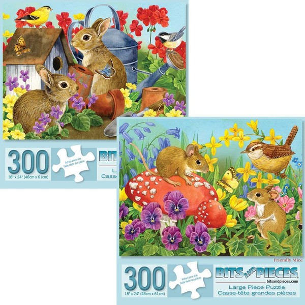 Bits and Pieces - Value Set of Two (2) 300 Piece Jigsaw Puzzles for Adults - Each Puzzle Measures 18" X 24" - 300 pc Jigsaws by Artist Jane Maday