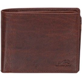 Mancini Buffalo RFID Secure Center Wing Billfold, Brown
