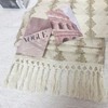 HVEST Boho Table Runner 72 inches Long Brown and Beige