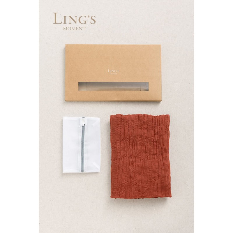 Ling's Moment 10Ft Terracotta Cheesecloth Table Runner Burnt Orange Gauze