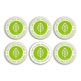 60 x 6cm Stickers - Recyclable Packaging Recycle Environmentally Friendly Order Box Green Purchase Packaging Craft Small Business Labels - #77479