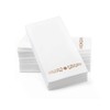 Gold Foil Stamped Airlaid Paper Dinner Napkins – 1/6 Fold 12"x17" Disposable Guest Hand Towels - Absorbent, Linen-Like Feel for Weddings, Receptions, Parties and Bathroom (Gold, 100 Count)