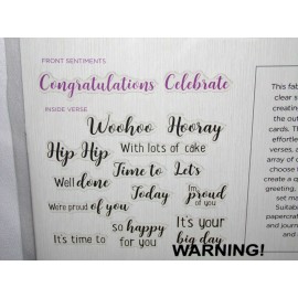 Crafter's Companion Sentiment Sayings Celebrate Mix & Match Clear Acrylic Stamps Crafters Companion