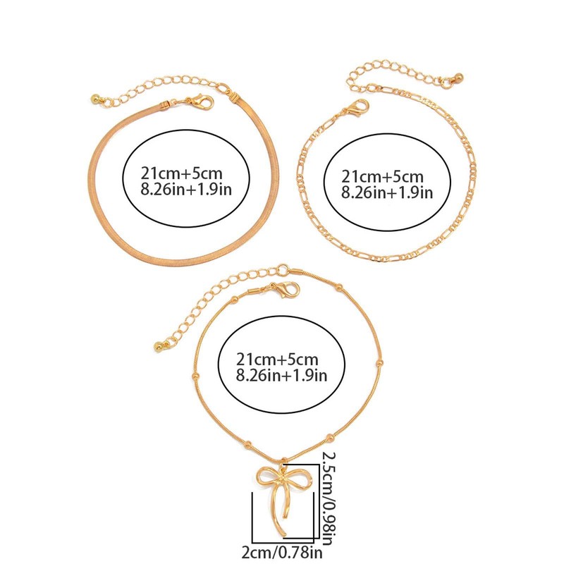 Dainty Bow Anklet for Women Bow Anklets Stackable Ankle Bracelets