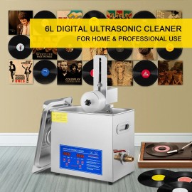 180W Ultrasonic Vinyl Cleaning Machine 6L Household Ultrasonic Cleaner for 7-12 Inch Records 8 Ultrasonic Cleaner UltrasonicDefault: Default